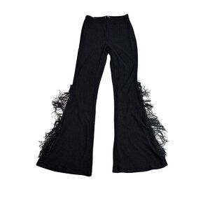 Fashion Nova Black Fringe Flare Pants S